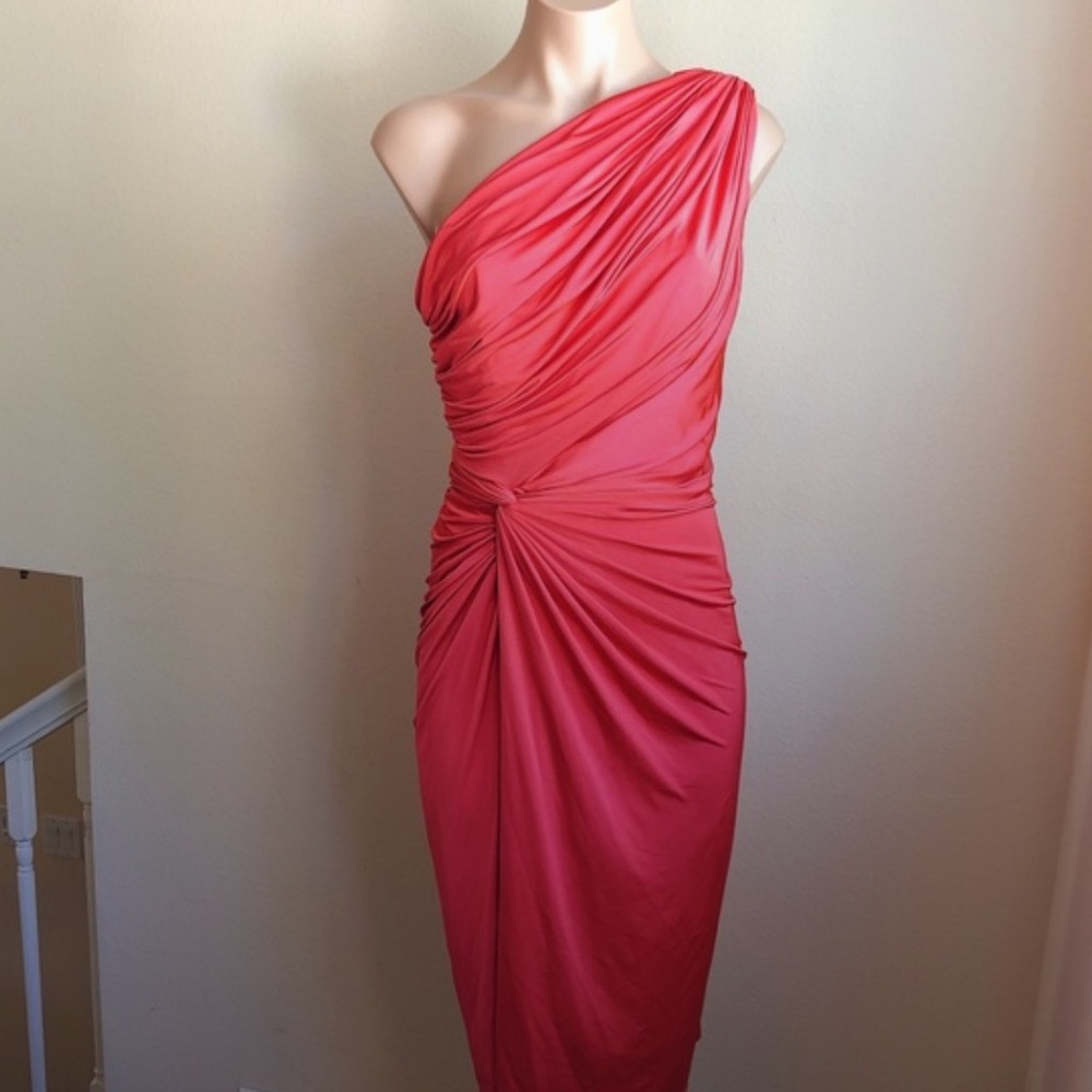 Tadashi Shoji One Shoulder Coral Dress